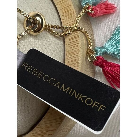 Rebecca Minkoff Multicolor Boho Bangle Bracelet Set with Tassels - Picture 3 of 4